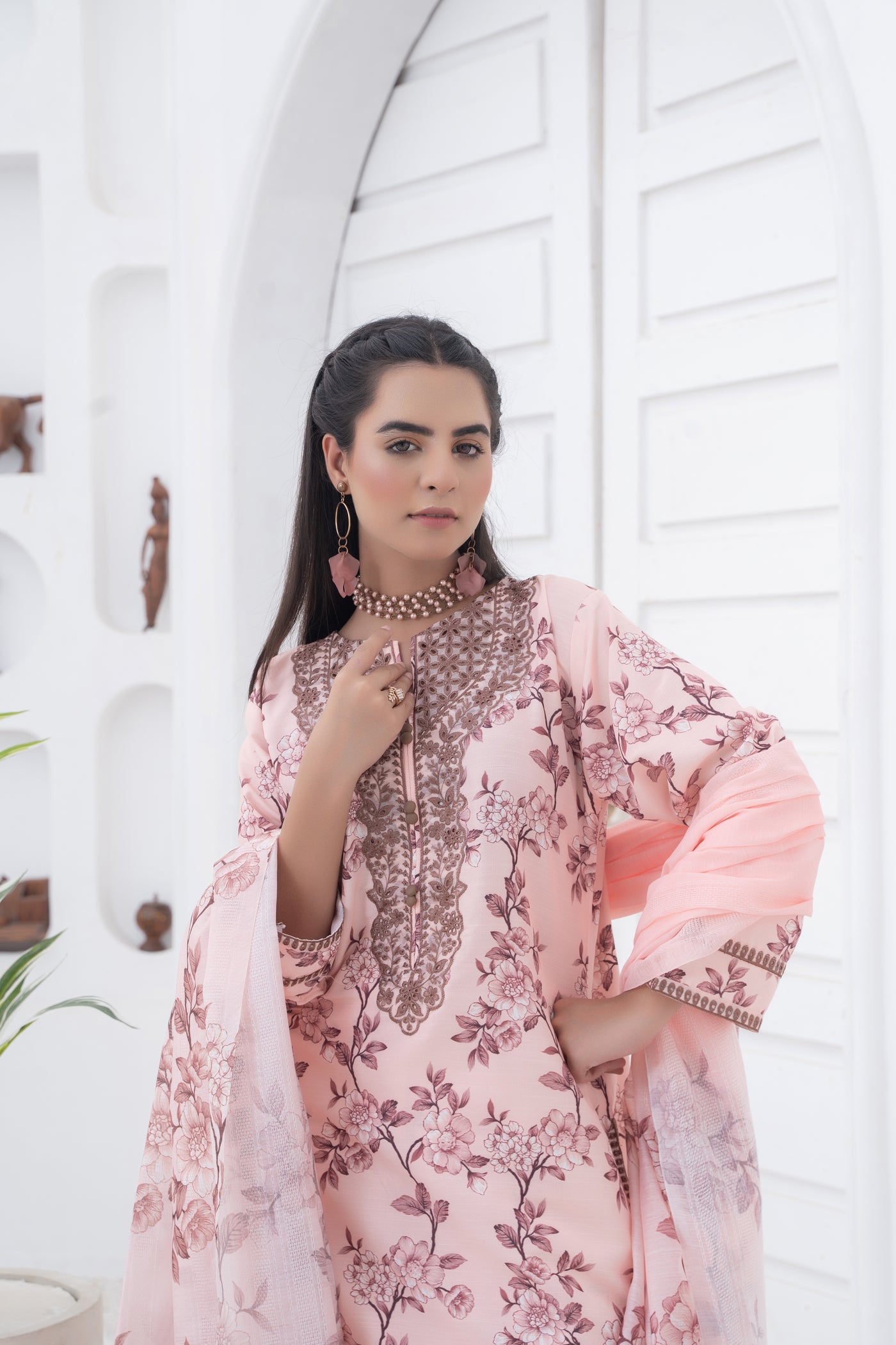 Floral Poise Emb 3 PC