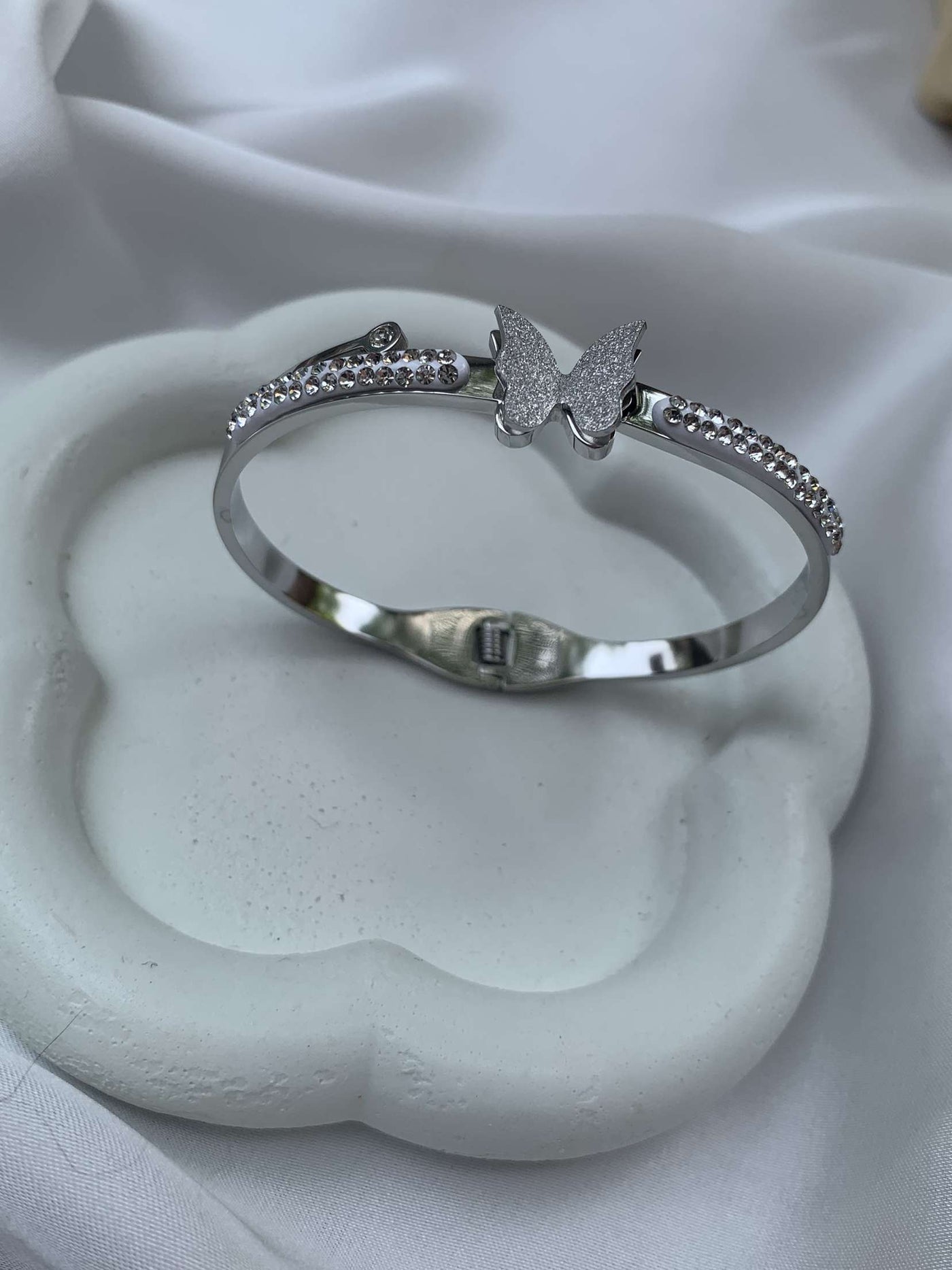 SILVER BUTTERFLY BANGLE